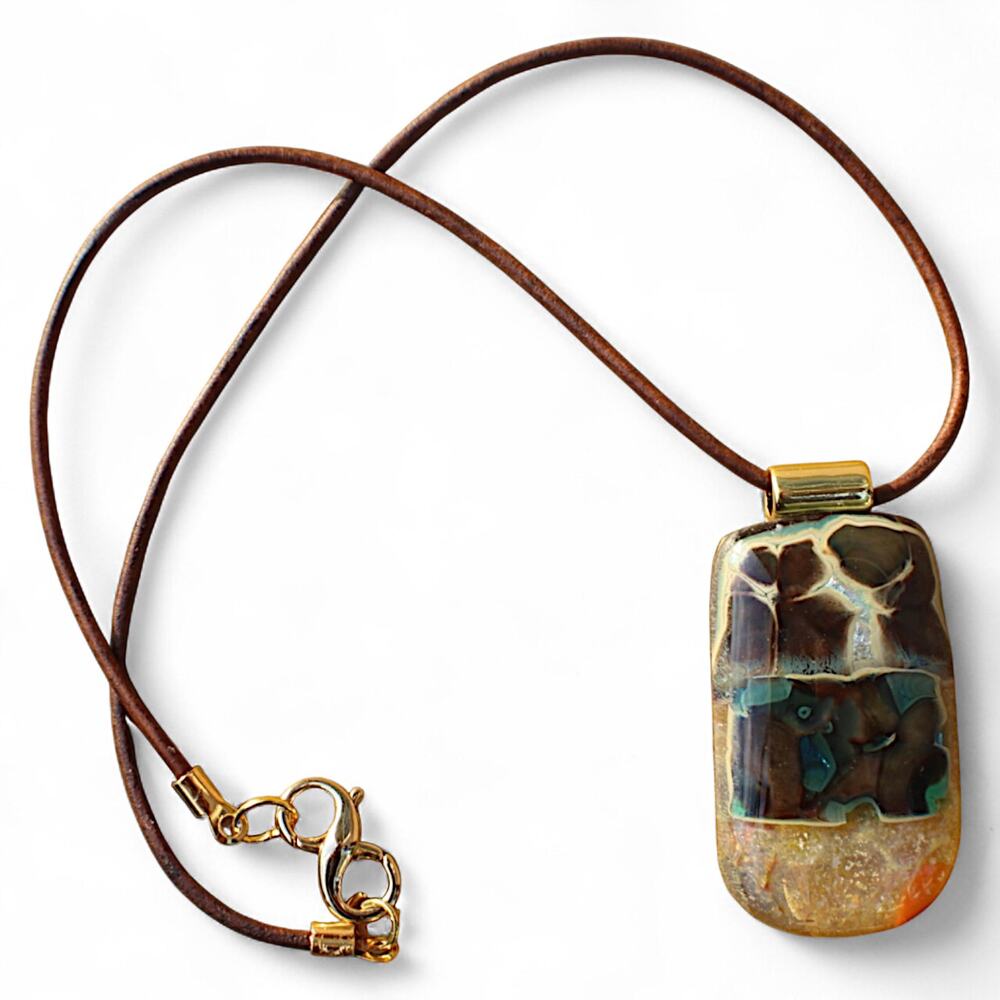 Custom Animal Pattern Rectangular Glass Fused Jew… - image 1